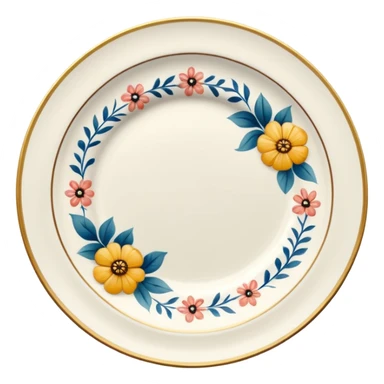 floral patterned porcelain plate sticker