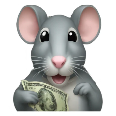 Rat with dollar in the hand sticker