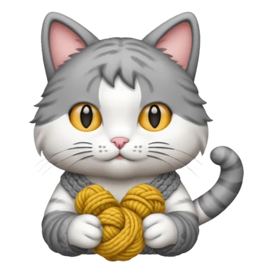 Cat crocheting sticker