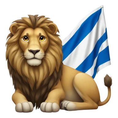 Lion next to the flag of Israel sticker