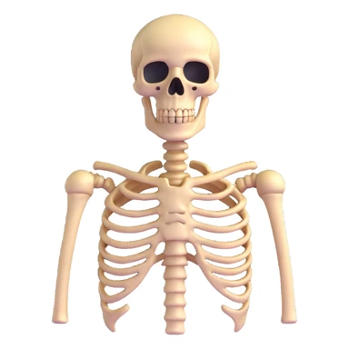 skeleton ribs without head sticker