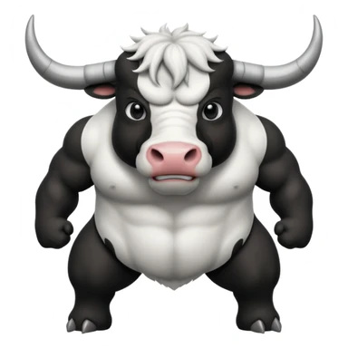 нарисуй черно-белый  бык  sticker