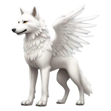 White Winged Wolf full body sticker