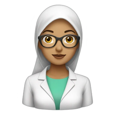 Hijab wearing Woman with lab coat and safety specs on  sticker