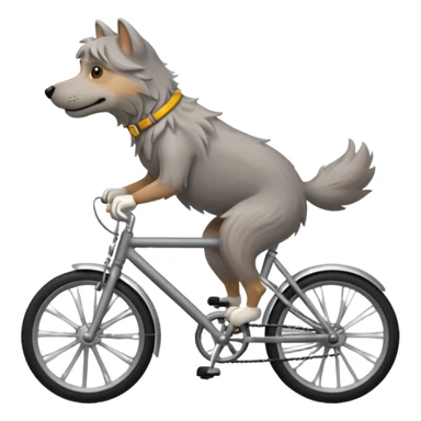 Shaggy gray dog in bike sticker