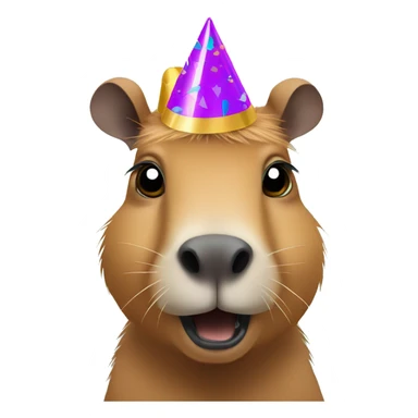A capybara with party hat sticker