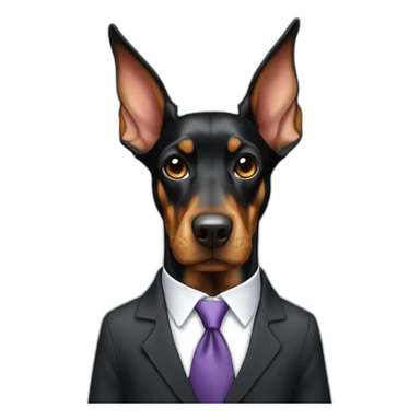 Cute doberdore face (floppy ears), in a suit and tie sticker