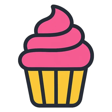 A cupcake with pink icing sticker