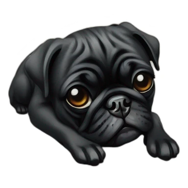 A cyberpunk black pug in Art Nouveau style during 1910 sticker