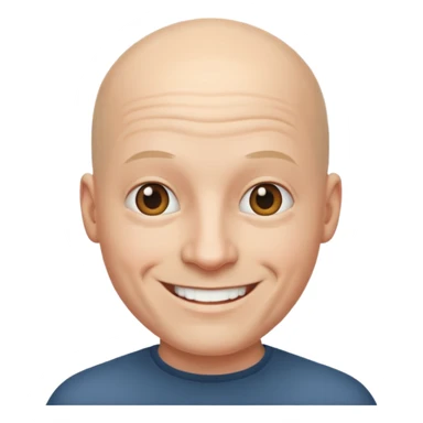 Bald Man  smiling white sticker