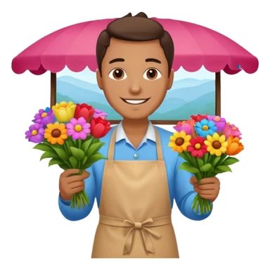 Street Flower Seller man  sticker