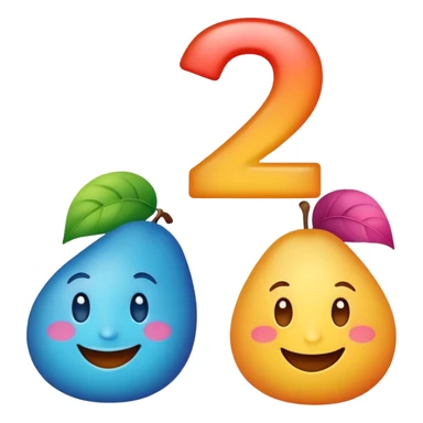 colorful numbers 1 2 3 with a smiling face, fun and inviting sticker