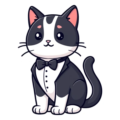 tuxedo cat sticker