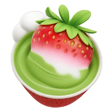 Strawberry Matcha with strawberry cold foam on the top iced ￼ sticker