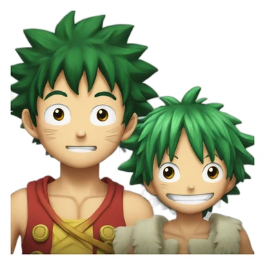 Deku et luffy sticker