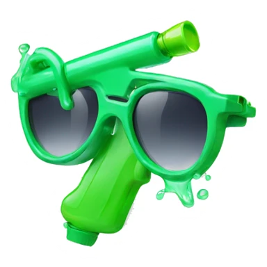 sunglasses emoji with green water gun sticker