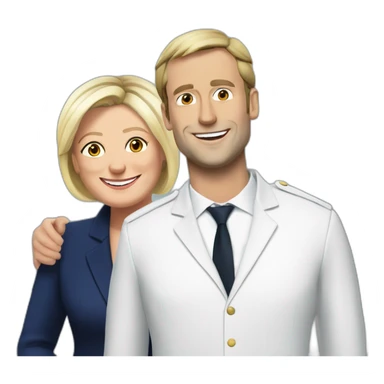 Macron avec Marine le pen sticker