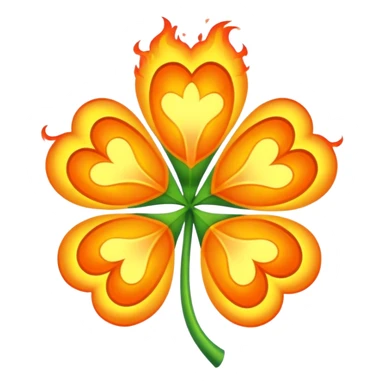 create a four leaf clover on fire sticker