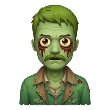 zombie with mustaches sticker
