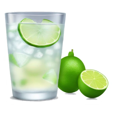 Vodka tonic with a lime in a cute glass sticker