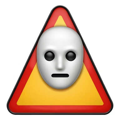 warning sign without face sticker