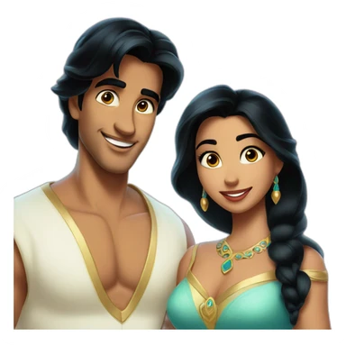 Aladdin and jasmine sticker