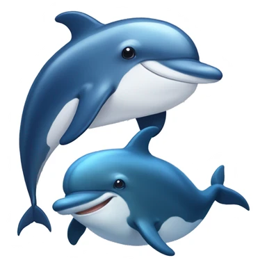 dolphin + whale sticker