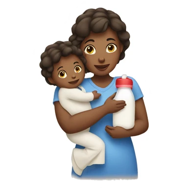 MOM HOLDING BABY WITH BOTTLE MILK sticker
