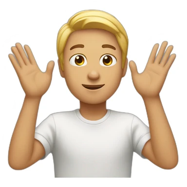 person looking up with their hands in the air sticker