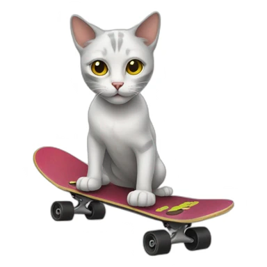 skateboarding cat sticker