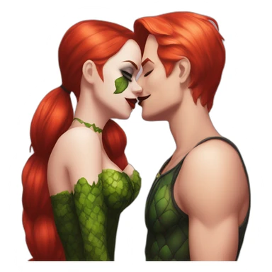 Poison ivy and harley quinn kiss sticker