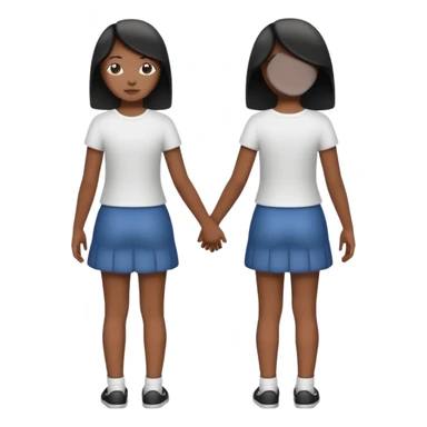 Black and white girl holding hands backs turned sticker