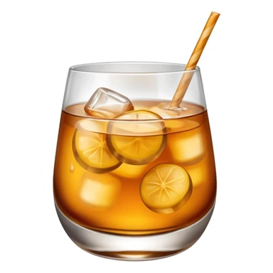 Emoji with an amaretto sour cocktail whiskey glass sticker