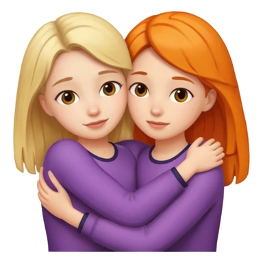 Two girls hugging each other sticker