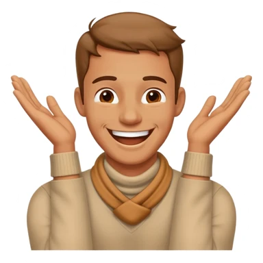 Man with hands around his neck crossed laughing  sticker