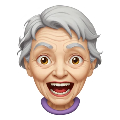 mad ugly old laughing evil woman sticker