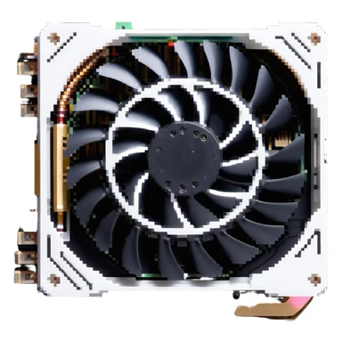 video graphics card with heatsink and display ports sticker