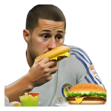 eden hazard mange un hamburger sticker