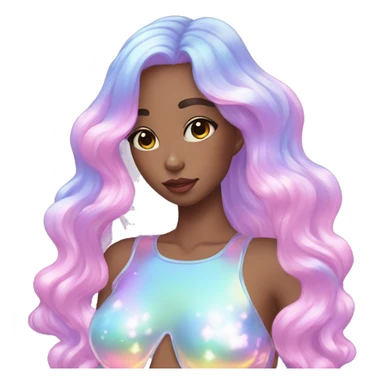 Dreamy pretty shiny colorful girl aesthetic sticker