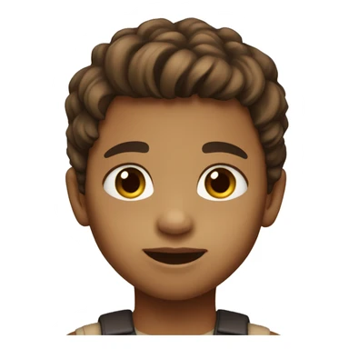 Little kid with light brown skin, brown eyes and brown hair sticker