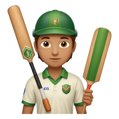 Person playing cricket sticker