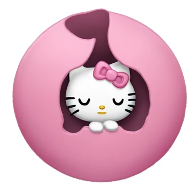 Hello kitty hiding her face  sticker