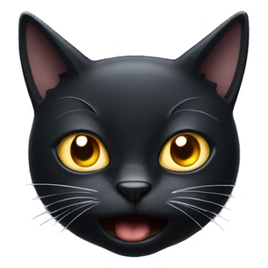 mad black cat with white whiskers sticker