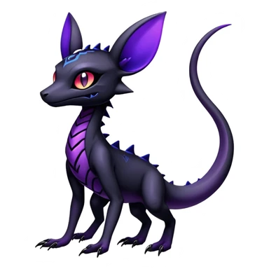 Gothic Colorful Salandit-Umbreon-Fakémon-hybrid-creature (full body)  sticker