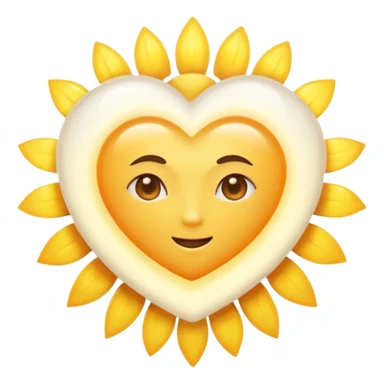 white heart with a sun sticker