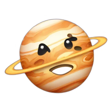 planet Jupiter with a cartoon sleepy face sticker