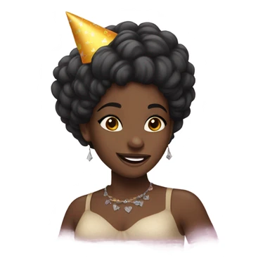 Black girl with black hair bday sticker