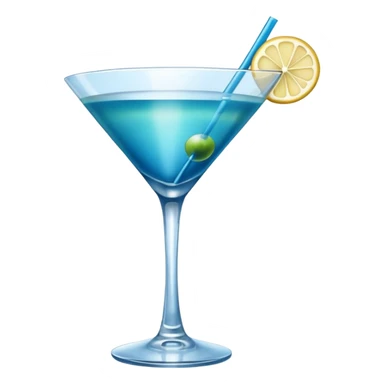 Create an emoji of martini cocktail cheers with blue lagoon cocktail sticker