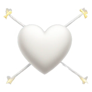 White heart with a light pick bow  sticker
