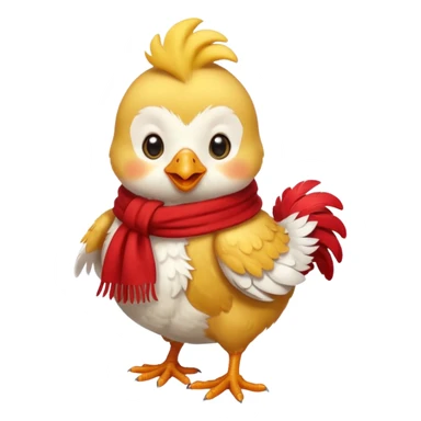 cute small chicken with scarf sticker